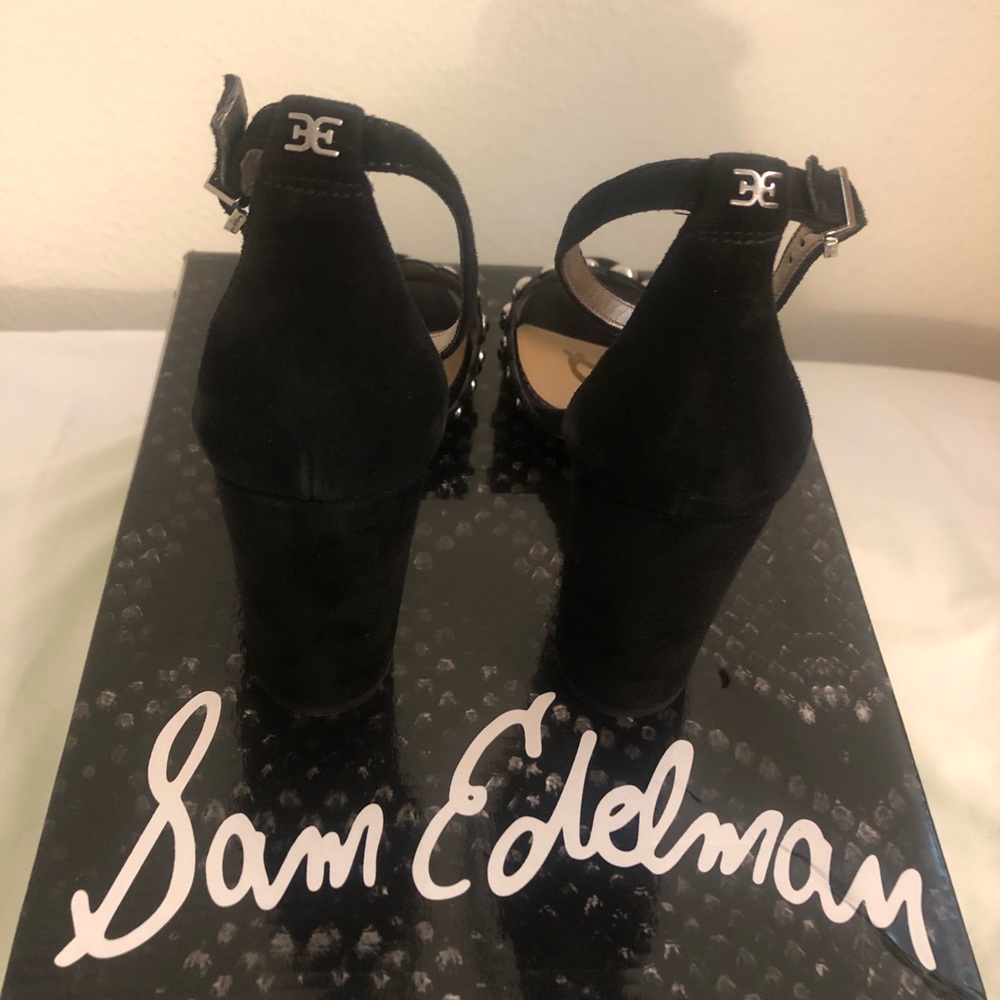 Sam Edelman Yaria Block Heel Suede Rounded Studs - Picture 9 of 13